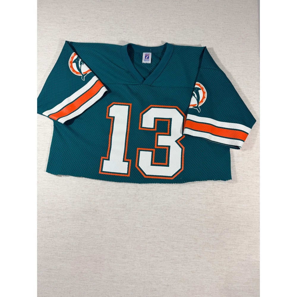 Logo 7 Football Jersey Mens XL Teal Good Dan Marino Miami Dolphins 13 Vintage